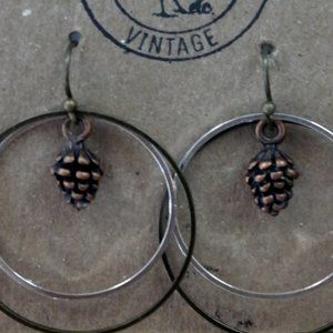 Copper Pine Cone Earrings
